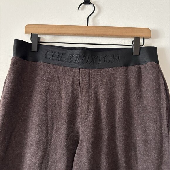 Cole Buxton Jogger Sweatpants Mens Large Brown Black Athleisure Lounge Minimal - Picture 13 of 15